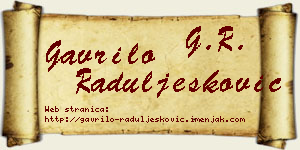 Gavrilo Raduljesković vizit kartica